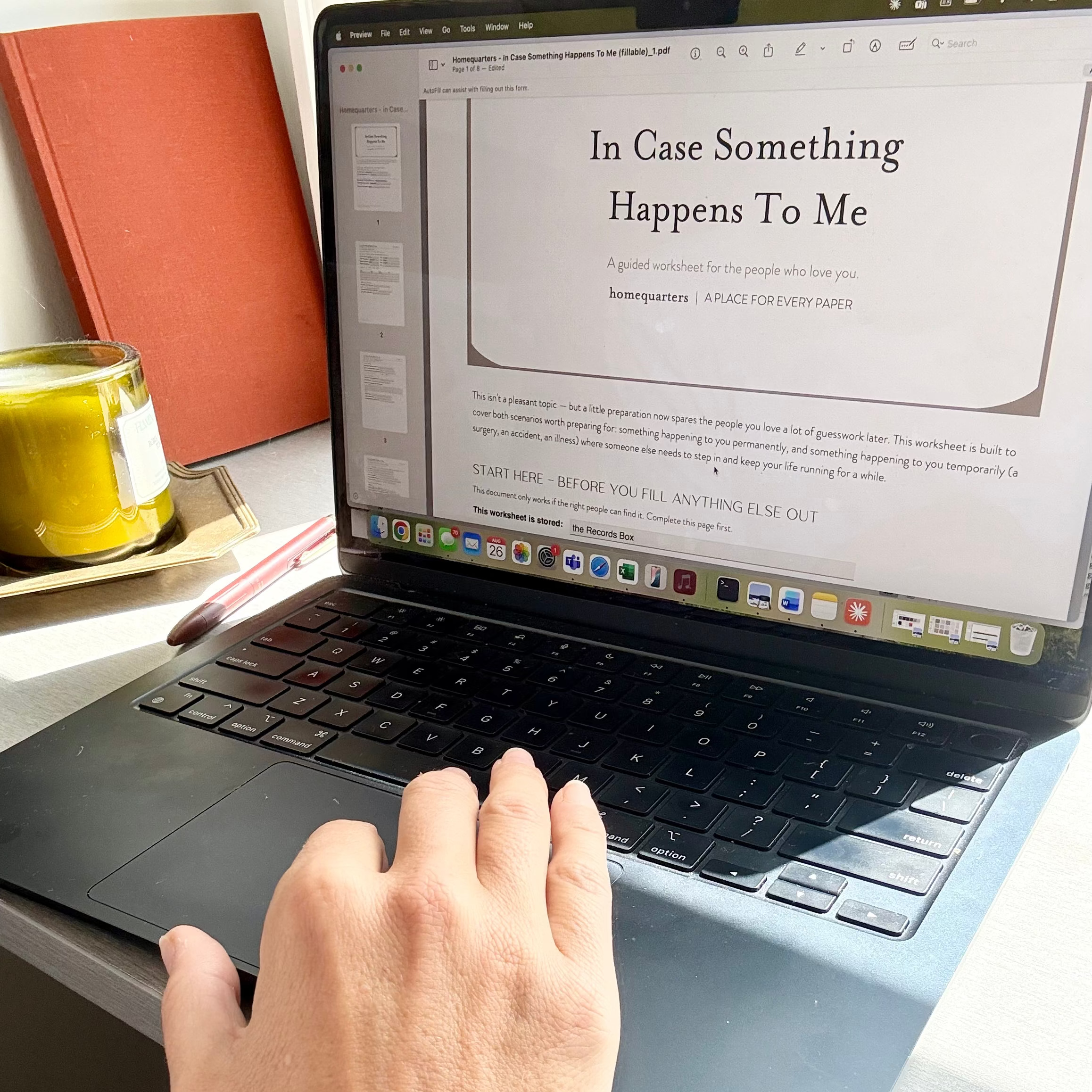 "In Case Something Happens to Me" PDF Worksheet