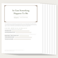 "In Case Something Happens to Me" PDF Worksheet